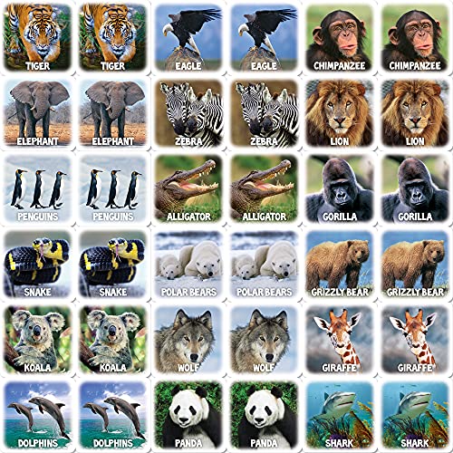MasterPieces Kids Games - World of Animals Matching Game - Game for Kids and Family - Laugh and Learn - style: World of Animals