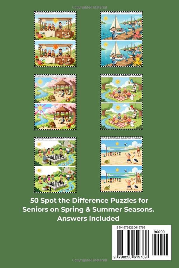 Spot the Difference - Brain Games for Seniors - Vol2 Large Print: Spring & Summer Seasons - Picture Puzzles for Memory Improvement, Cognitive Skills, ... Activities & Brain Games for Seniors)