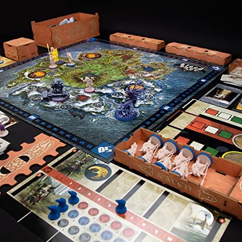 SMONEX Wooden Organizer Compatible with All Blood Rage Expansions - Wooden Organizer Suitable for Vertical Storage - Convenient and Stylish Insert Ideal for Blood Rage Board Game