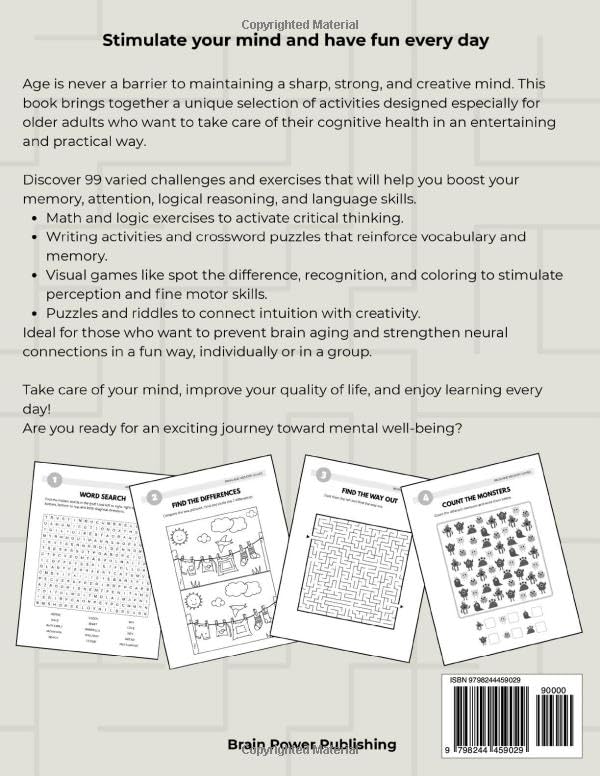 Memory Games for Smart Seniors: Activity Book with Mental Exercises and Pastimes for Older Adults — Large Print and Cognitive Stimulation