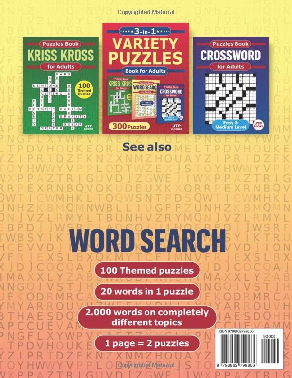 Word Search for Adults - 100 Themed Puzzles with full solutions: Brain working for Teens, Adults & Seniors