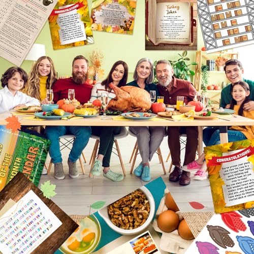 Fullhawl Thanksgiving Turkey Escape Room Game 28 Cards Card-Based at-Home Escape Room Experience Family Friend Fun for Adults Thanksgiving Party Games Supplies for 1 to 6 Players 60 Minute Game