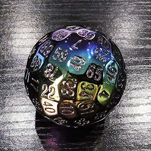 Bescon Metal Plating 100 Sided Dice, Game Dice D100, Polyhedral Solid 100 Sides Dice 45MM in Diameter (1.8inch) - color: Plating D100
