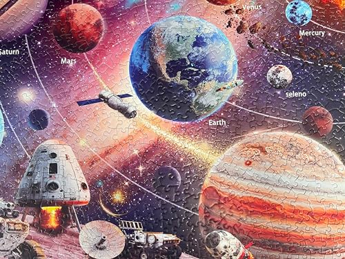 1000 Piece Jigsaw Puzzle for Adults, Astronaut Space Puzzle | Glow-in-the-Dark Astronaut Adventure with Solar System and Outer Space Details, 26.6 x 19.2 in - color: Mission: Space
