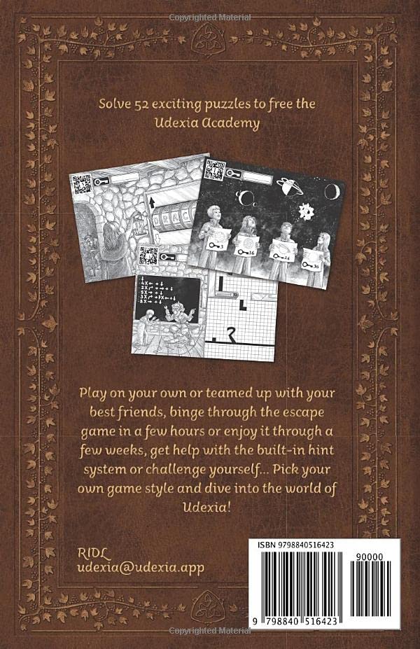 UDEXIA: Interactive Escape Room Book - Puzzle Game Book - Play with Friends, Family or by Yourself
