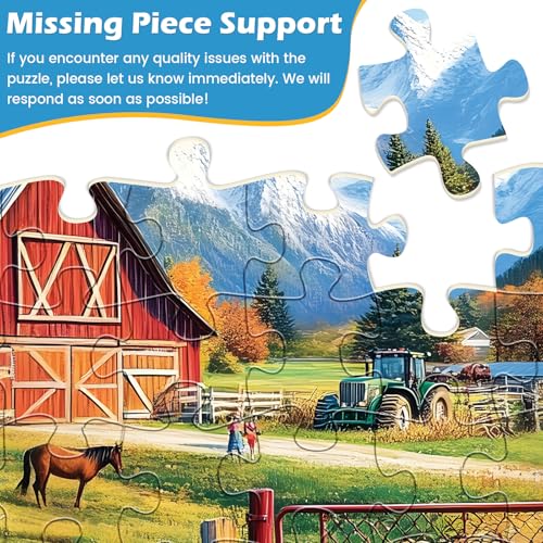 2 Pack 300 Pieces Puzzle for Adults,Autumn Puzzle Farm Jigsaw Puzzles 300 Pieces for Adults Kids Seniors Countryside Jigsaw Puzzle Premium Cardboard Puzzles for Tabletop Family Activity Gift - style: Farm Countryside