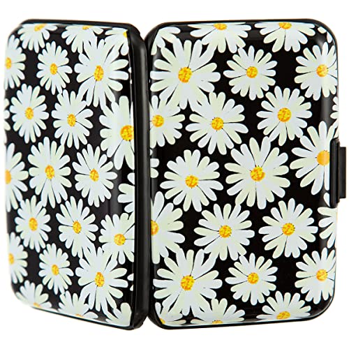 Credit Card Holder, Metal Card Wallet RFID Blocking Mini Slim Aluminum Business Hard Card Case for Women Men (Daisy) - color: Daisy