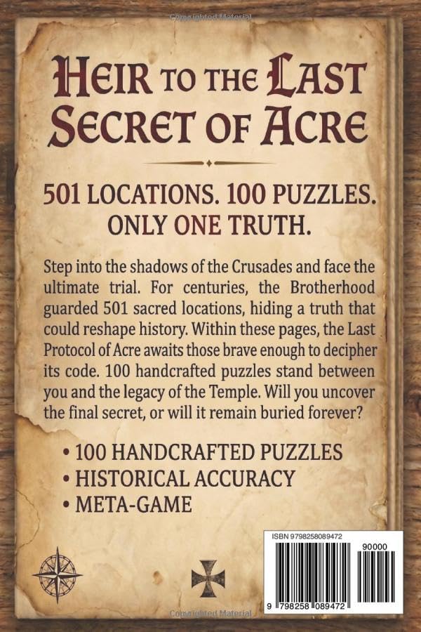 The Last Protocol from Acre: A Templar Knight Mystery Word Search and Cipher Adventure (The Master Cipher Series)