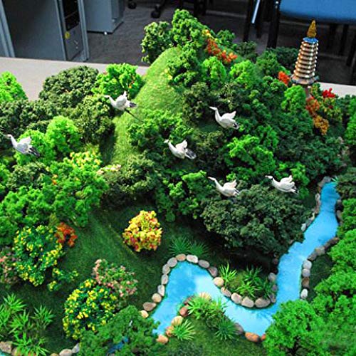 36 Pieces 1.36-6 inch Mixed Model Trees Train Scenery Architecture Tree Fake Trees for DIY Crafts, Building Model, Scenery Landscape Natural Green