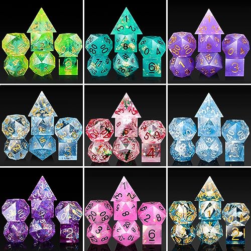 DNDND Mystery DND Dice,Random Sharp Edge Dice Set with Gorgeous Gife Case for Dungeons and Dragons (Mystery Sharp Dice) - color: Mystery Sharp Dice
