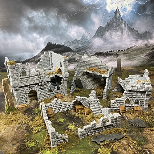 Building Ruins Set 3A Terrain for Tabletop Role Playing Games 28mm Scale