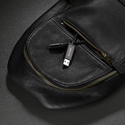USB Headphone Adapter, External Sound Card for PC, PS4, PS5-2.4M | TRRS-Mic Supported, DAC Chip, 16bit/48KHz, Compatible with Windows, PC, Laptop, Mac, Linux, Desktops, PS4, PS5 - size: 2.4Meters