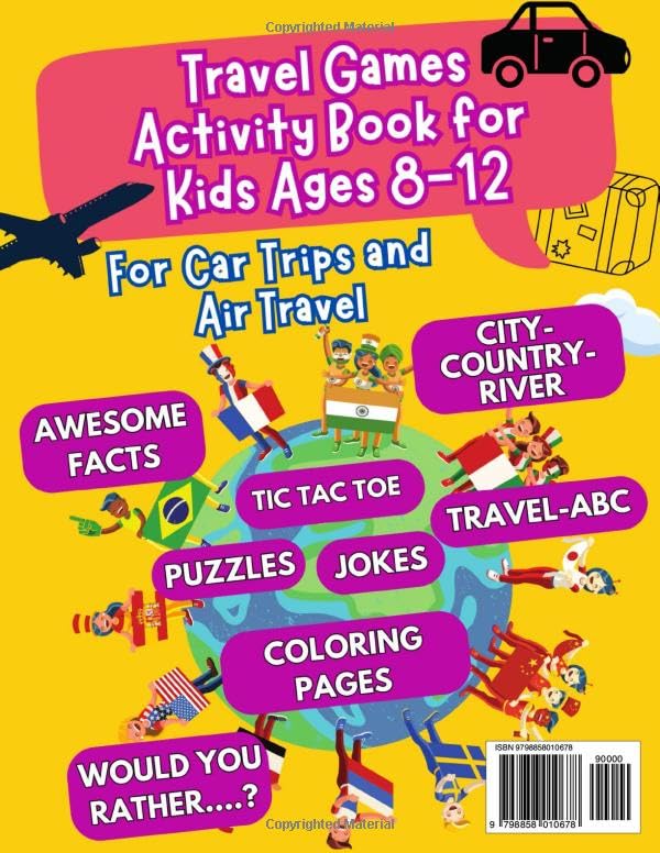 Travel Games Activity Book for Kids Ages 8-12: For Car Trips and Air Travel - road trip activities for kids - car activities for kids - road trip ... activities (travel games for kids ages 8-12)