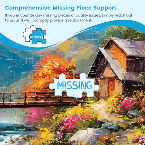 500 Piece Puzzles for Adults, Autumn Wooden Houses 500 Piece Puzzle, Beautiful Mountain Landscape Jigsaw Puzzle, Perfect for Family Game Night, Wall Decor, Gift for Adults, Seniors, 20.5 x 15 in - style: Mountain Stream