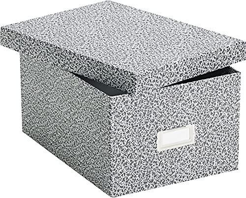 Oxford 40590 Reinforced Board Card File, Lift-Off Cover, Holds 1,200 5 x 8 Cards, Black/White - size: 5" x 8"