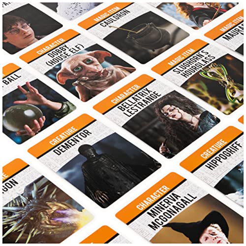 Hedbanz, Harry Potter Wizarding World 2022 Edition with New Cards Family Board Game Gift Toy Merchandise Books Movies Card Game House Headbands, for Adults & Kids Ages 6 and up - style: Wizarding World Hedbanz
