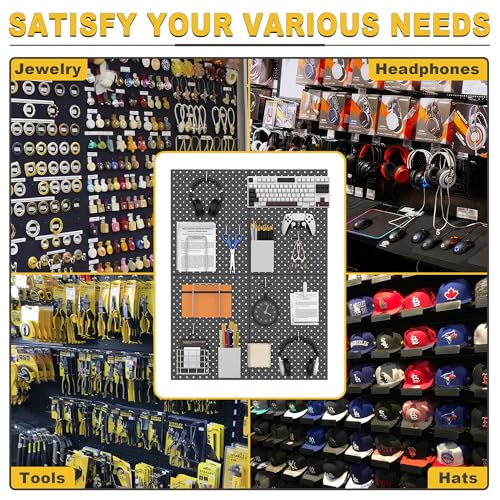 Pegboard Display Stand, Metal Tabletop Pegboard Display, Accessories Rack Organizer for Jewelry, Retail Stores, Craft Shows, 12"X16", 2pcs Black - size: 2Pack 12"X16"