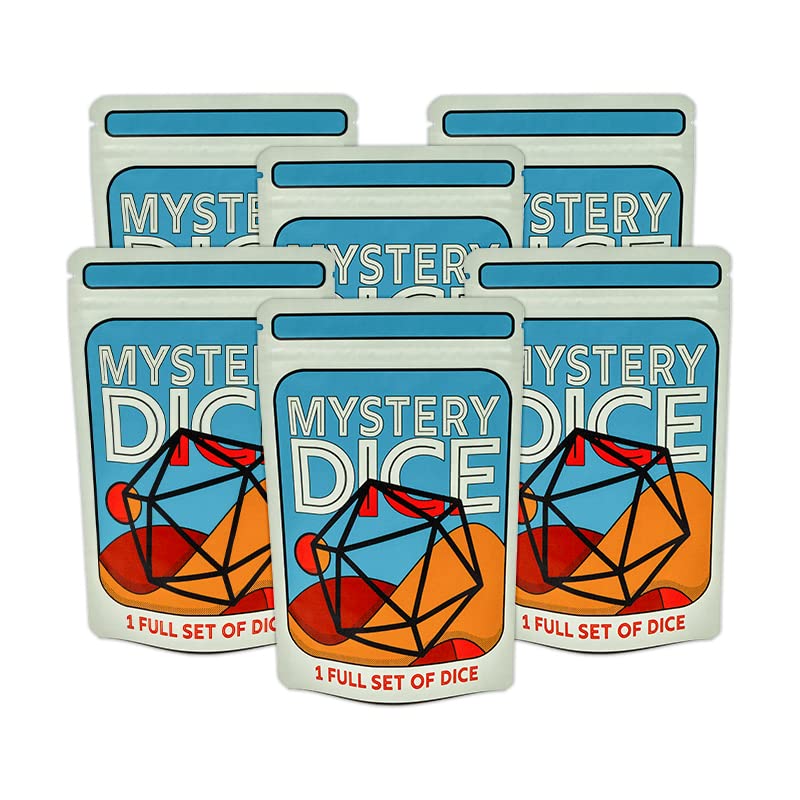 1985 Games Mystery Dice, Set of 7 Polyhedral Dice, Wide Range of Patterns, Gaming Dice, Suitable for Role Playing, Table Games (Pack of 6) - color: Mystery Dice, size: Pack of 6