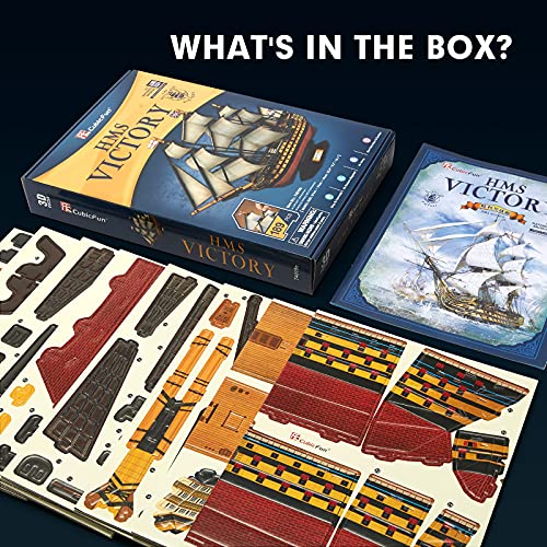 CubicFun 3D Puzzles Large HMS Victory Vessel Ship Sailboat Model Kits for Adults and Teens Toys, 189 Pieces, T4019h - style: C-Ship-HMS Victory | 1/150