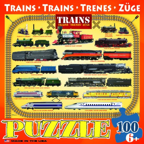 EuroGraphics Trains 100 Piece Puzzle (Small Box) Puzzle - size: 100 Piece Puzzle, style: EuroGraphics Trains 100 Piece Puzzle (Small Box) Puzzle