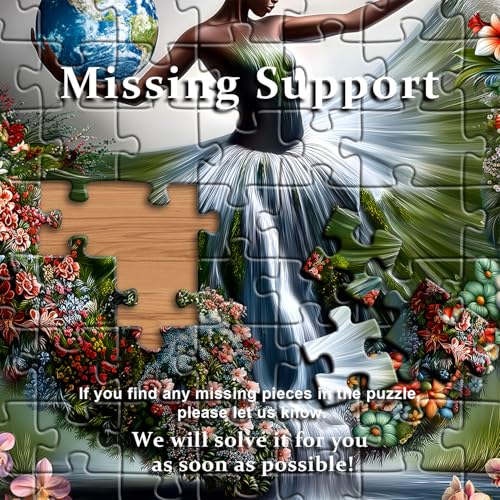 Impossible Puzzle for Adults 1000 Pieces,Fantasy Landscape Dancing Lady Flower Puzzle Aesthetic Art, Floral Elegant Women Abstract Chalenge Jigsaw Puzzle - style: Earth Dance Puzzle