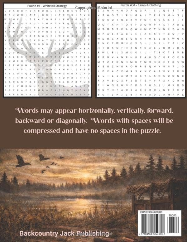 Hunting Word Search Puzzle for Adults and Teens: 60 Big Game, Waterfowl & All-Around Hunting Outdoor Adventure Puzzles | Challenging Word Search ... and a Great Gift for Dad or a Teen.