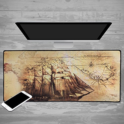 XXL Professional Large Mouse Pad & Computer Game Mouse Mat (35.4x15.7x0.1IN, Boat) - color: Boat, size: 35.4x15.7x0.1IN