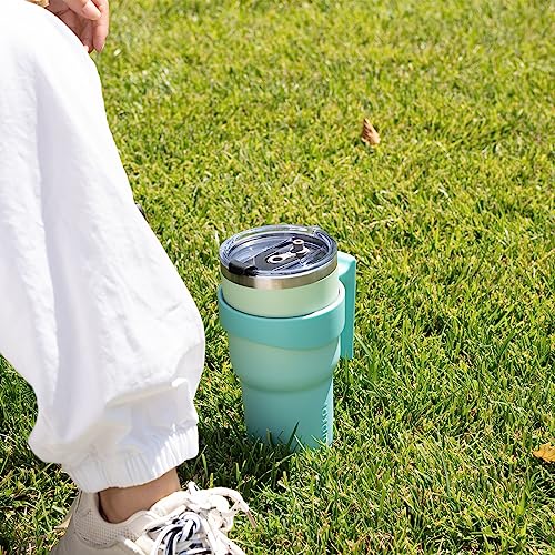 BJPKPK 10 oz Mini Tumbler with Lid, Straw & Handle, Insulated Steel Cup | Small, Spill Proof, Leak Proof, Thermal, Double Wall Vacuum, Sweatproof, Dishwasher Safe, BPA Free, Army Green - color: Army Green, size: 10 Ounces