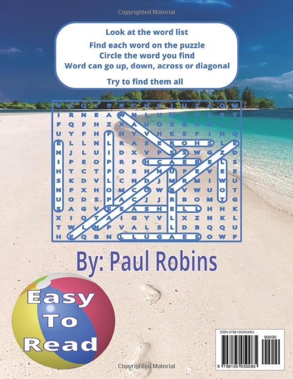 Vacation Word Search: Word Search with Easy to Read Print about Vacation Puzzle Book, Beach, Destinations, Summer, Brain Games for Teens, Adults & ... & Relaxation (Summer Themed Word Search)