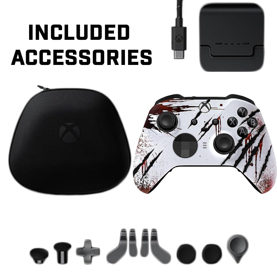 Custom Controllerzz Elite Series 2 Controller Compatible with Xbox One, Xbox Series S, and Xbox Series X (Slasher) - color: Slasher