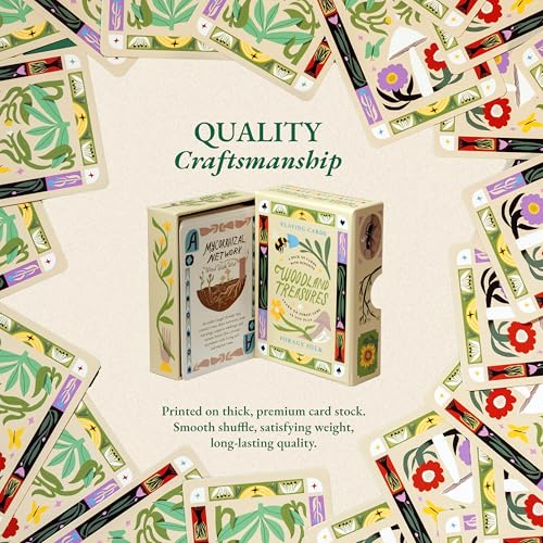 Woodland Treasures Botanical Playing Cards for Nature Lovers & Collectors – Beautiful Playing Cards, Poker Deck Featuring 52 Hand-Illustrated Forest Wonders + Digital Booklet of 20 Classic Games - style: Woodland Treasures