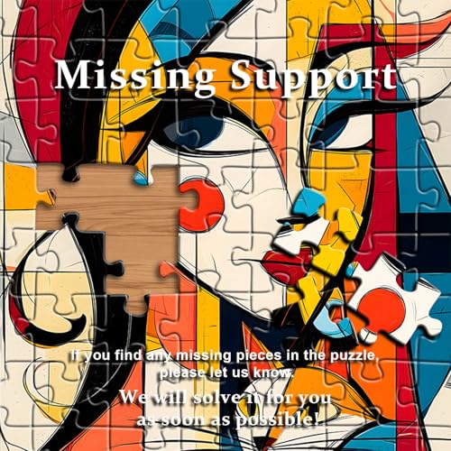 Abstract Art Puzzles for Adults 1000 Pieces, Women Cat Jigsaw Puzzles Modern Geometric, Unique Animal Puzzles Picasso Style - style: Abstract Puzzle