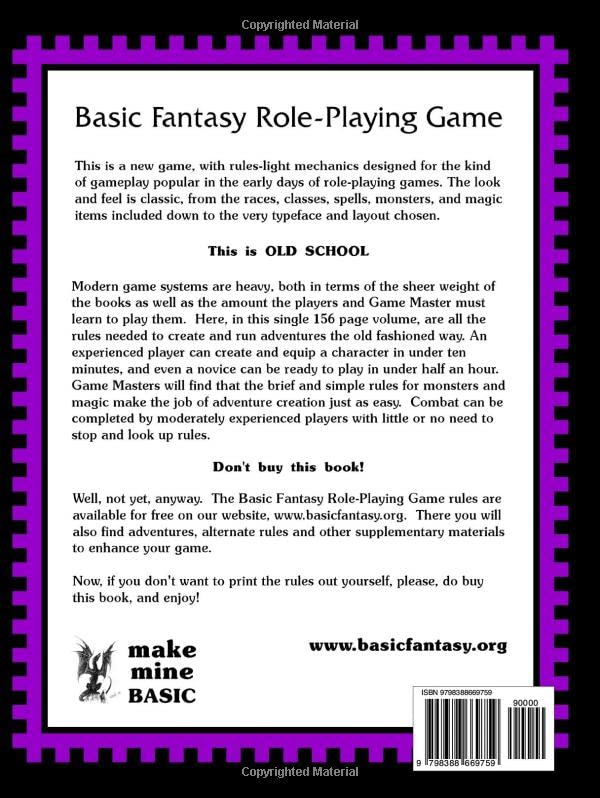 Basic Fantasy RPG Core Rules 1E: Collector's Edition