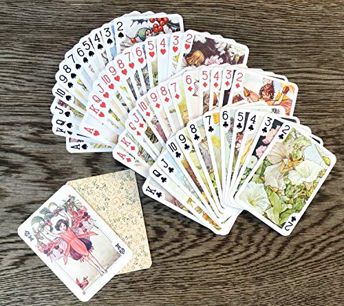 Flower Fairy Playing Cards (Poker Deck 55 Cards All Different) Vintage Children Book Illustration Flower Fairy Tales