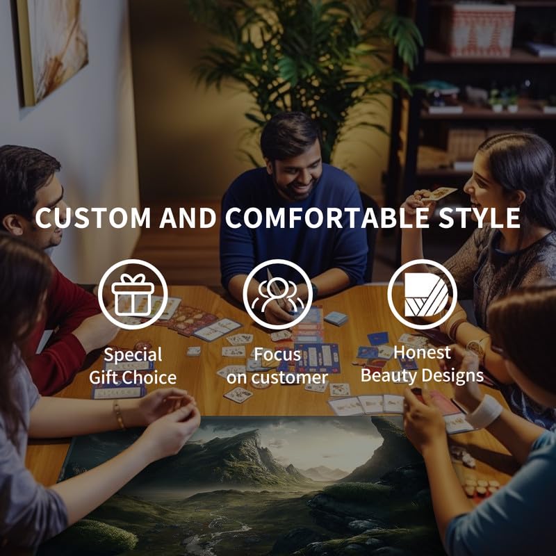 Playmat 24" x 14" Game Mats Tabletop Magic for MTG/TCG Cards, Trading Card Game Playing Stitched Play Mats Commander Deck Gaming Desk Mat Card Gameplay Mats, Cat and Dungeons - color: Cat and Dungeons, size: 24"X14"