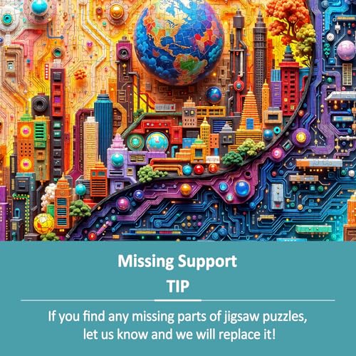 Cyberpunk Puzzles for Adults 1000 Pieces, Neon Sci-Fi Future Art, Aesthetic Nature Balance Game, Difficult Circular Puzzles with Letters on Back, 26.5 x 26.5in - color: Cyberpunk 1