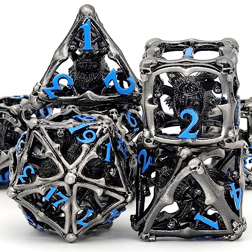 Beholder Dice Set DND, Dragon Eye Dice, ZHOORQI 7PC/Set Polyhedral Dices for Dungeons and Dragons, RPG, Eye Monster DND Gifts(Eye-Blue Number) - color: Eye- Blue
