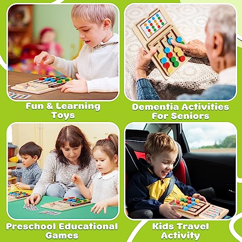 Color Matching Puzzle, Montessori Brain Teaser for Kids Ages 3-7 | Handheld travel game, road trip activity, screen-free play, boys and girls, Christmas and birthday gift