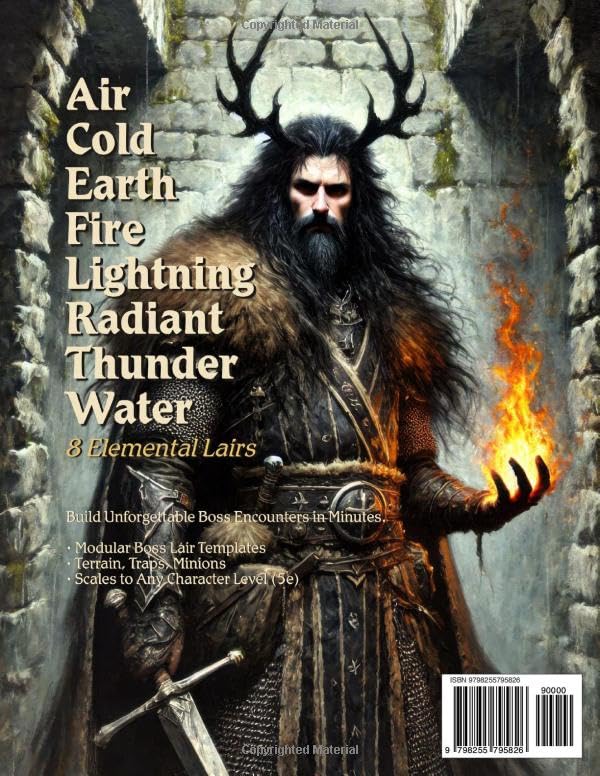Legendary Lairs: Elemental Lairs: Plug-and-Play Boss Lair Templates for 5e (5th Edition) Game Masters