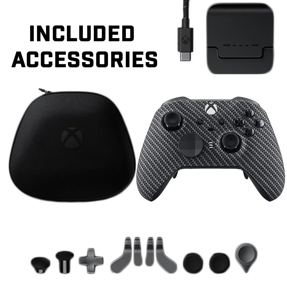 Custom Controllerzz Elite Series 2 Controller Compatible With Xbox One, Xbox Series S and Xbox Series X (Carbon Fiber) - color: Carbon Fiber