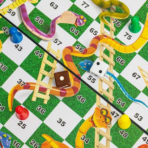 Magnetic Snakes and Ladders Board Game Set - 9.6 Inches