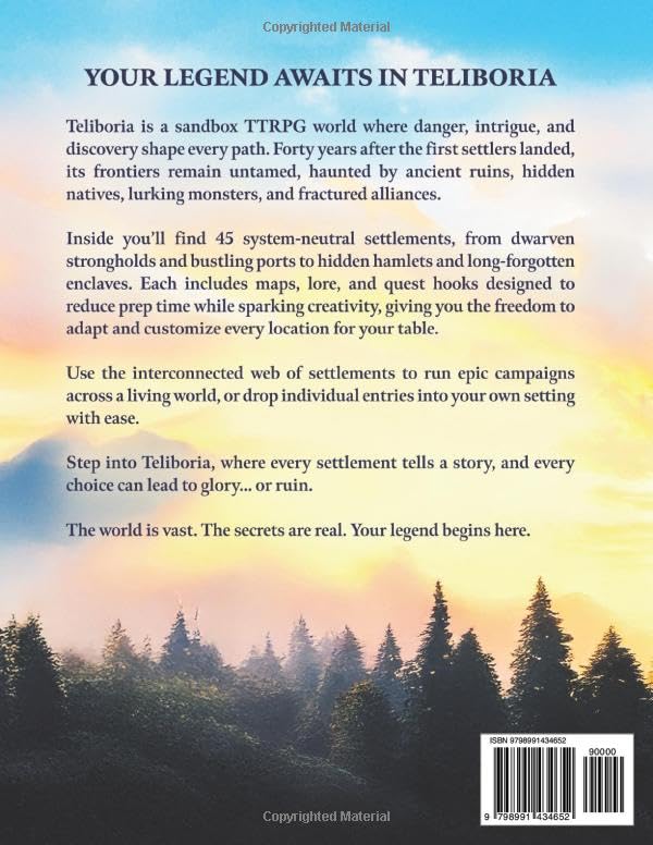 The Chronicles of Teliboria - Settlements of Legend: 45 System-Neutral Settlements with Maps, Lore, and Quest Ideas for TTRPG Campaigns