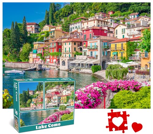 Jigsaw Puzzles for Adults 1000 Piece Puzzle for Adults 1000 Pieces Puzzle 1000 Pieces-Italy Famous Scenery Lake Como - color: Lake Como