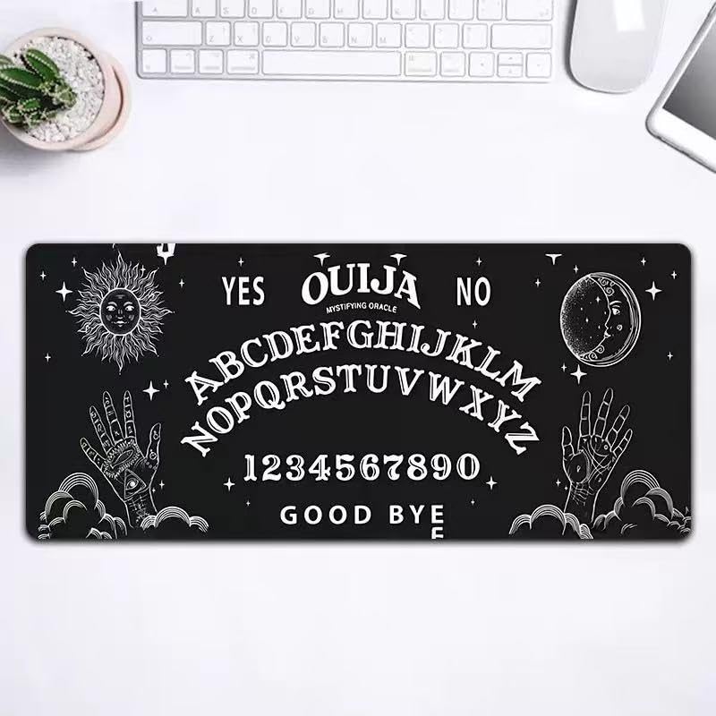 Gaming Mouse Pad Topographic Map Long Mousepad Large 31.5 X 11.8 Inch Desk Mat with Non-Slip Base Stitched Edge Keyboard Mat for Office Desk Pad (Ouija) - color: Ouija