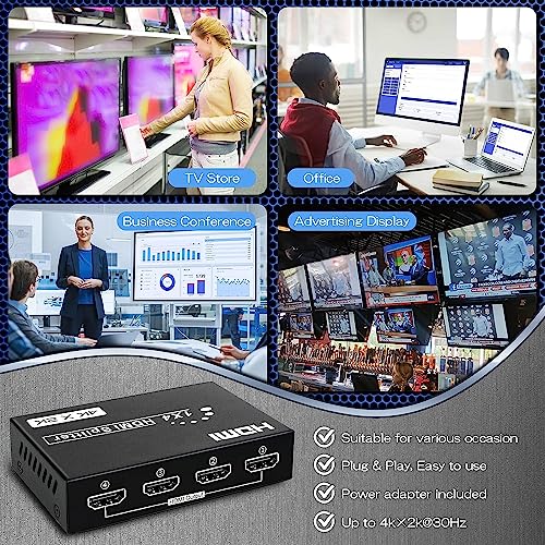 HDMI Splitter 1 in 4 Out, 4Kx2K @30Hz - size: HDMI 1x4