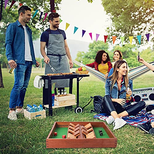 GSE 2-Player Wooden Shut The Box 12 Numbers, 12 Spots Dice Game with 4 Dice | Fun Educational Math Game, Addition Training, For Kids & Adults, Family Game Night, Classes, Parties, Bars, Travel, Camping