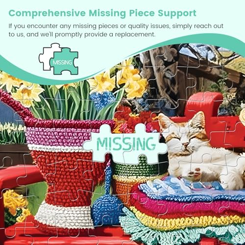 500 Piece Puzzles for Adults, Cat & Garden Jigsaw Puzzle, Ideal Gift | Perfect for Family Game Night, Home Wall Decor, Ideal Gift for Adults, Seniors, 20.5 x 15 in - style: Cats' Nap