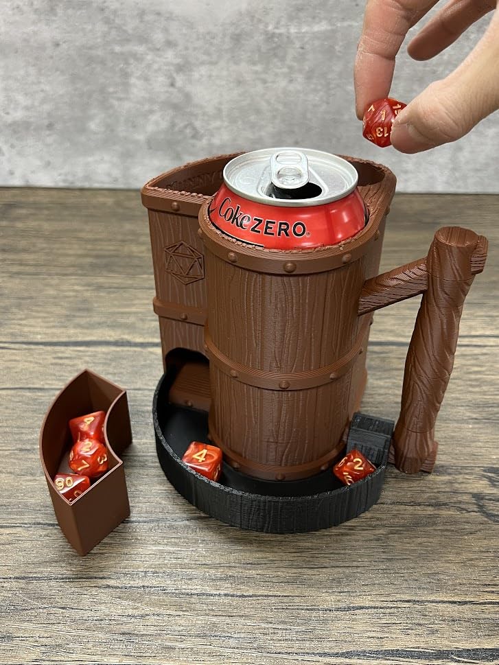 MunnyGrubbers - Mug Dice Tower - No Paint Odorless Insulated Cup Can Tower - Random 7PCS D20 Set Included - Dice Jail and Holder - Dungeons and Dragons - DND Gift - Tray Add-on - color: Tray Addon