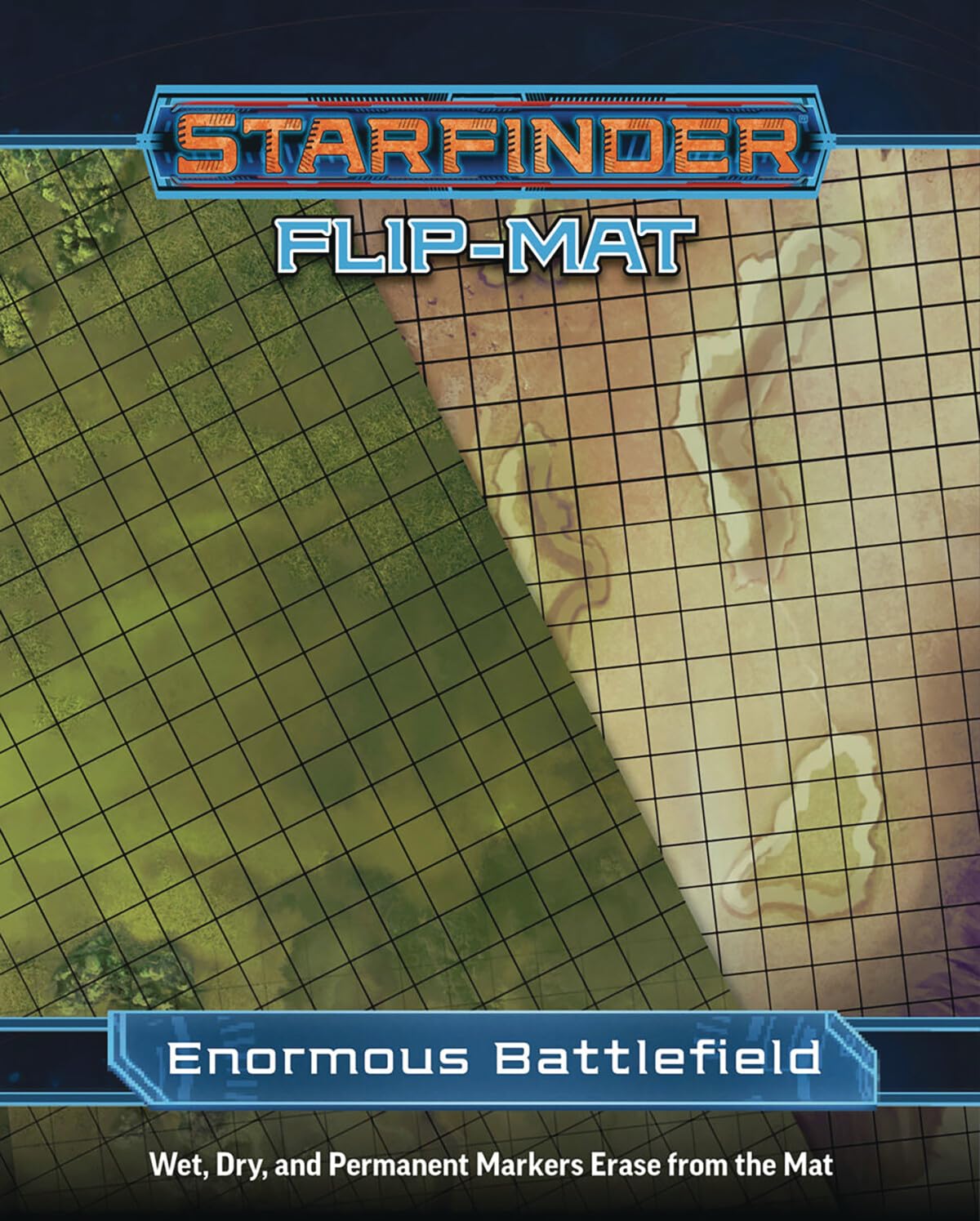 Starfinder Flip-Mat: Enormous Battlefield | Reusable Wet & Dry Erase RPG Map, For Dungeon Masters, Game Masters, and Players
