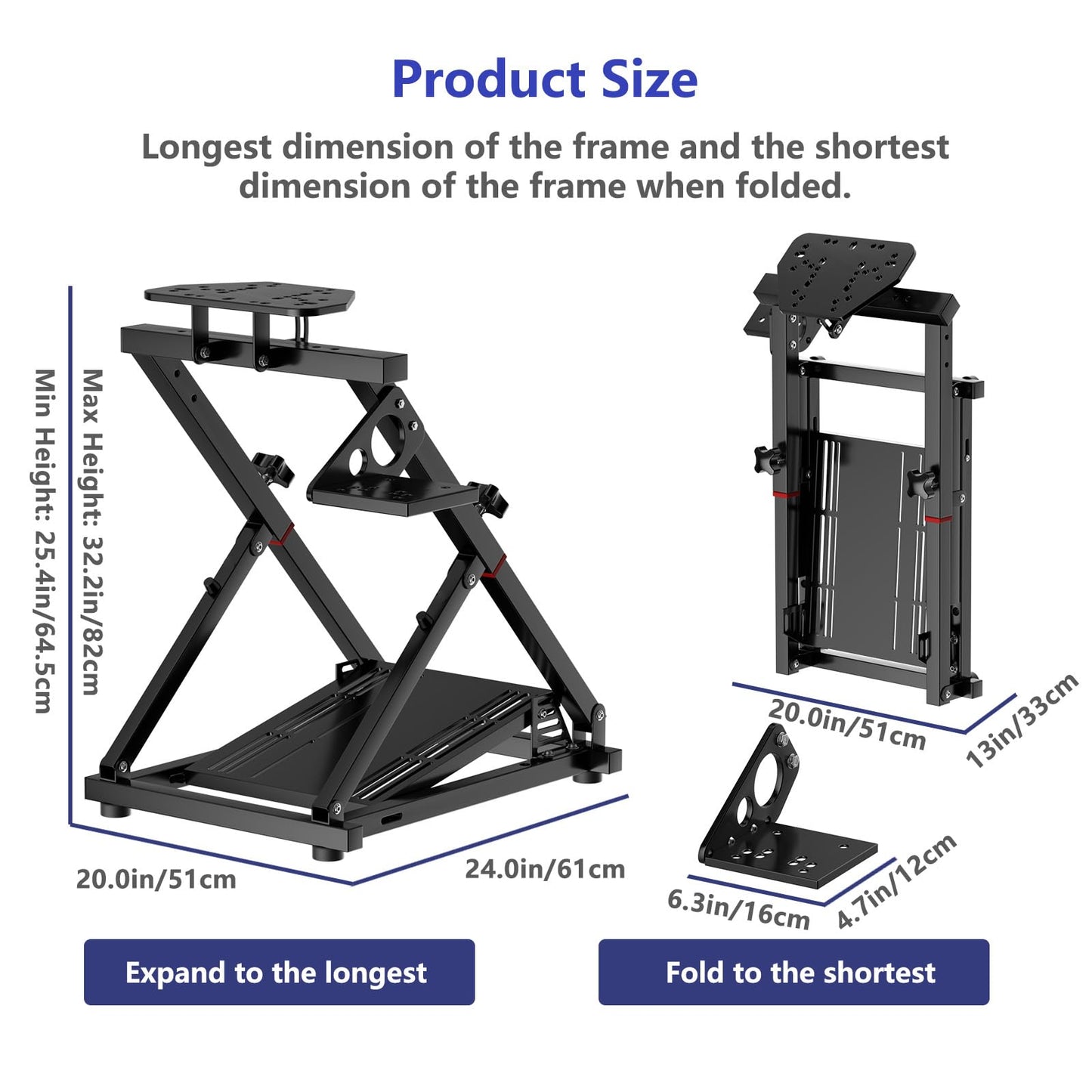 XRhinorth Racing Wheel Stand Steering Wheel Stand Racing Simulator Cockpit Support for Logitech G29 G920 G923 G27 G25 Thrustmaster T248 T300 TS-PC TS-XW T500 T500RS T300RS TX for Xbox PS4 PS5 PC